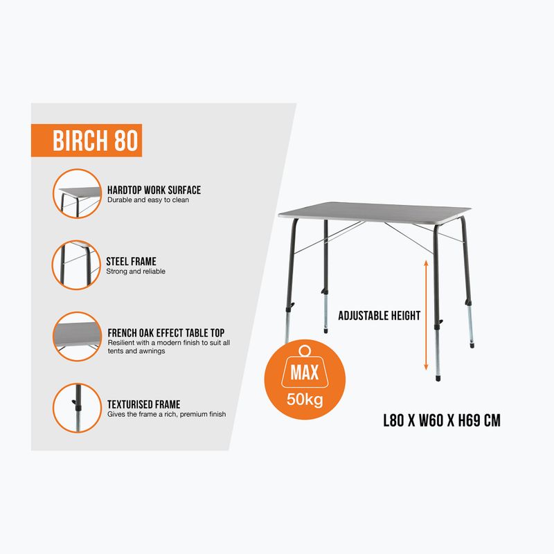 Vango Birch 80 сива туристическа маса 2