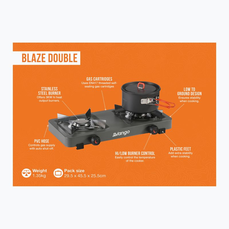 Vango Blaze Double тъмно/сиво туристическа готварска печка 2