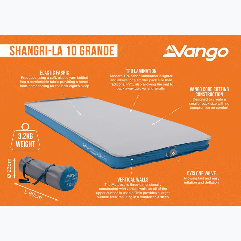 Самонадуваем матрак Vango Shangri-La II 10 Grande cloud grey/sky blue 7