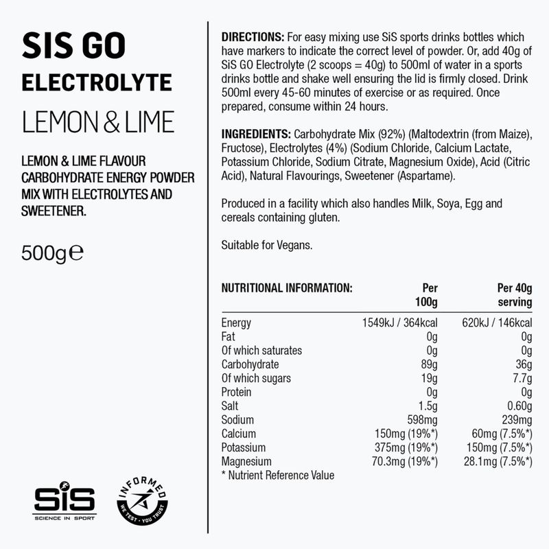 Изотонична напитка на прах Science in Sport GO Electrolyte 500 g lime/lemon 2