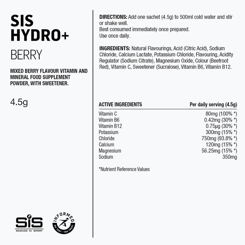 Изотонична напитка на прах Science in Sport GO Hydro+ 6 x 4,5 g berry 2