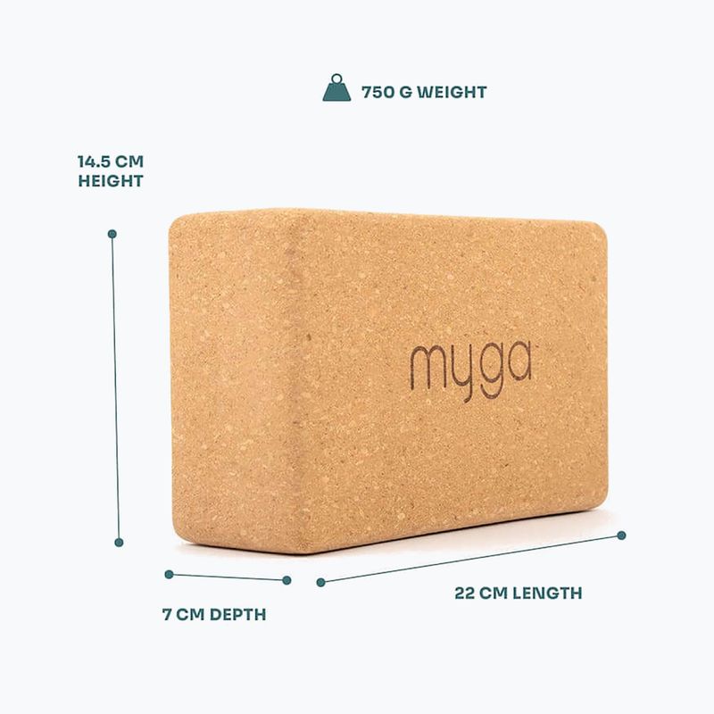 Куб за йога Myga Cork Block brown 7