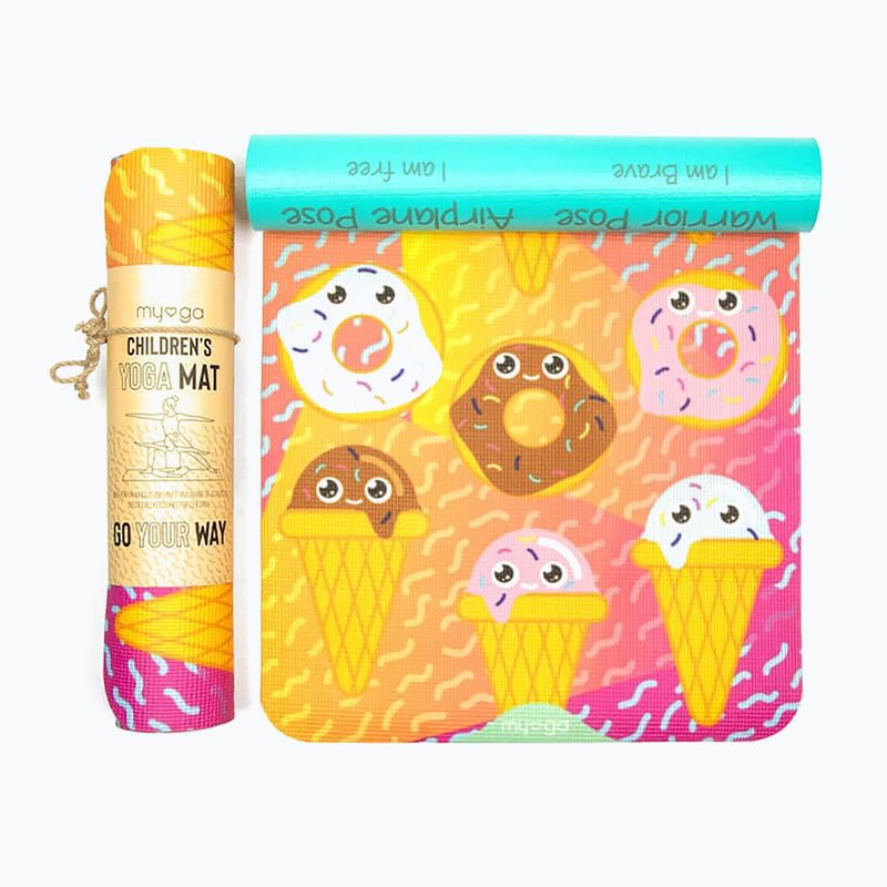 Постелка за йога за деца Myga Sweet Tooth yellow 2