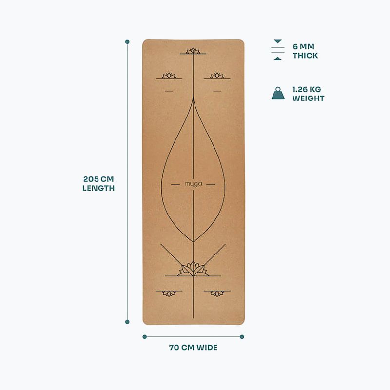 Постелка за йога Myga Alignment XL 6 mm brown 6