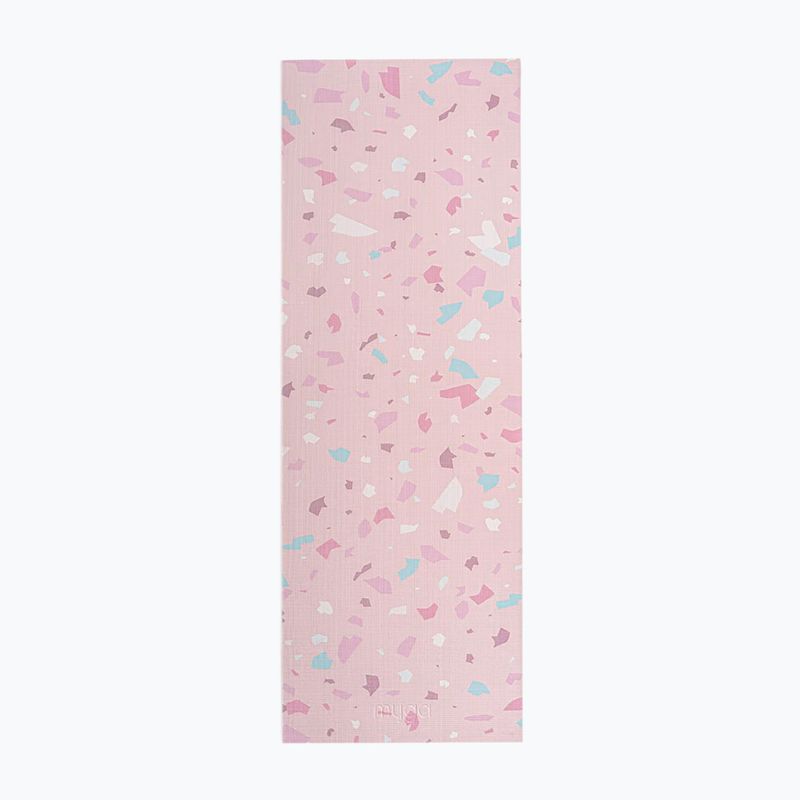 Комплект за йога Myga Terrazzo Yoga Set mat + block + strap purple 12