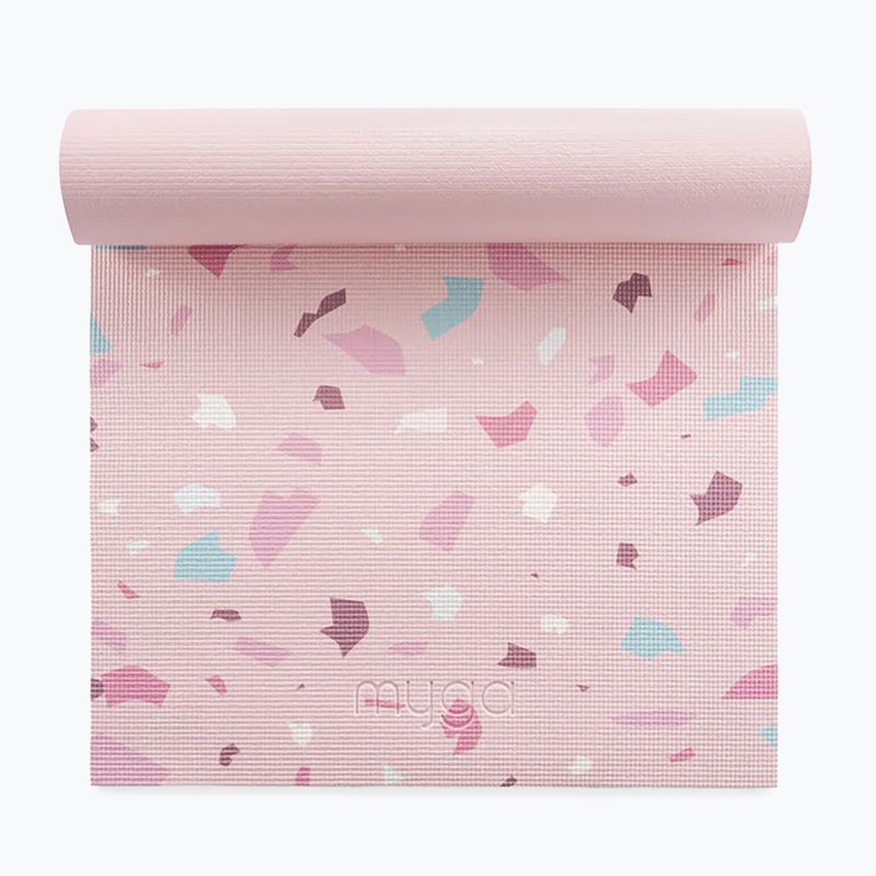 Комплект за йога Myga Terrazzo Yoga Set mat + block + strap purple 13