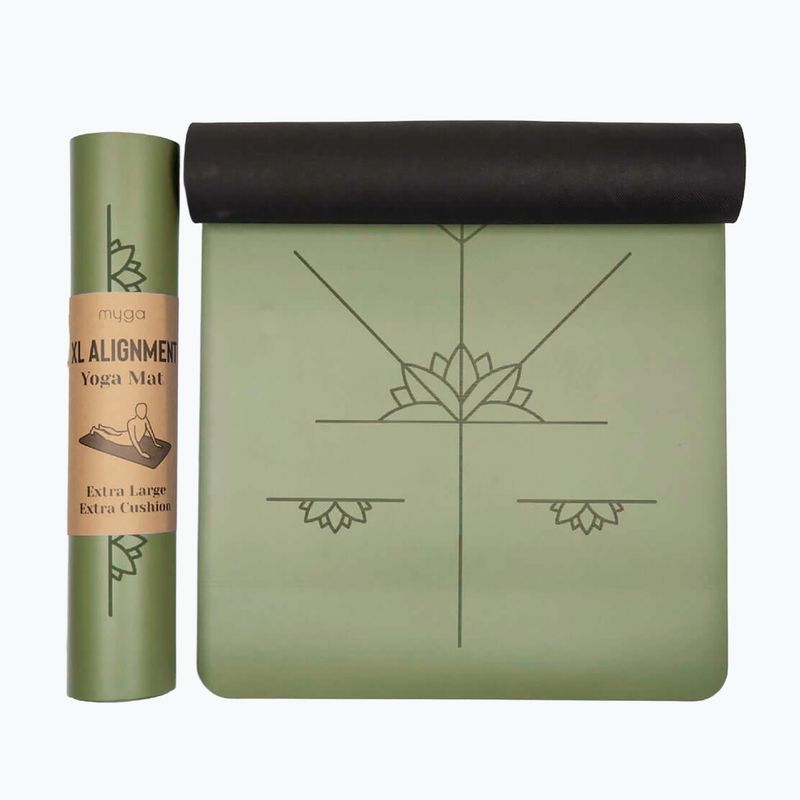 Постелка за йога Myga Alignment XL 6 mm green 5