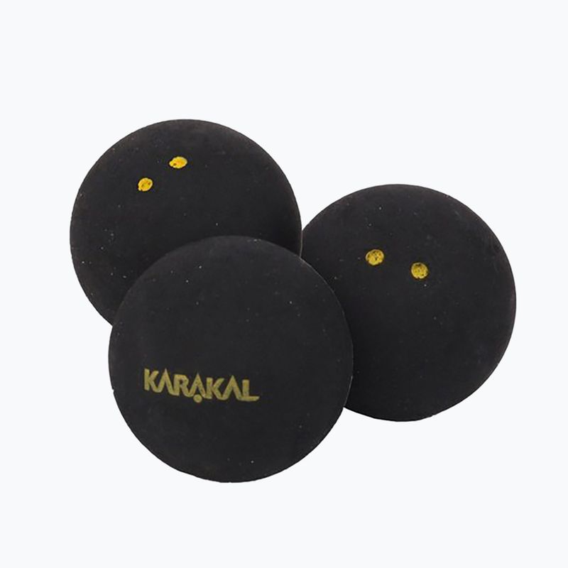 Karakal Elite Double Yellow Dot squash balls 12 бр. черни. 2