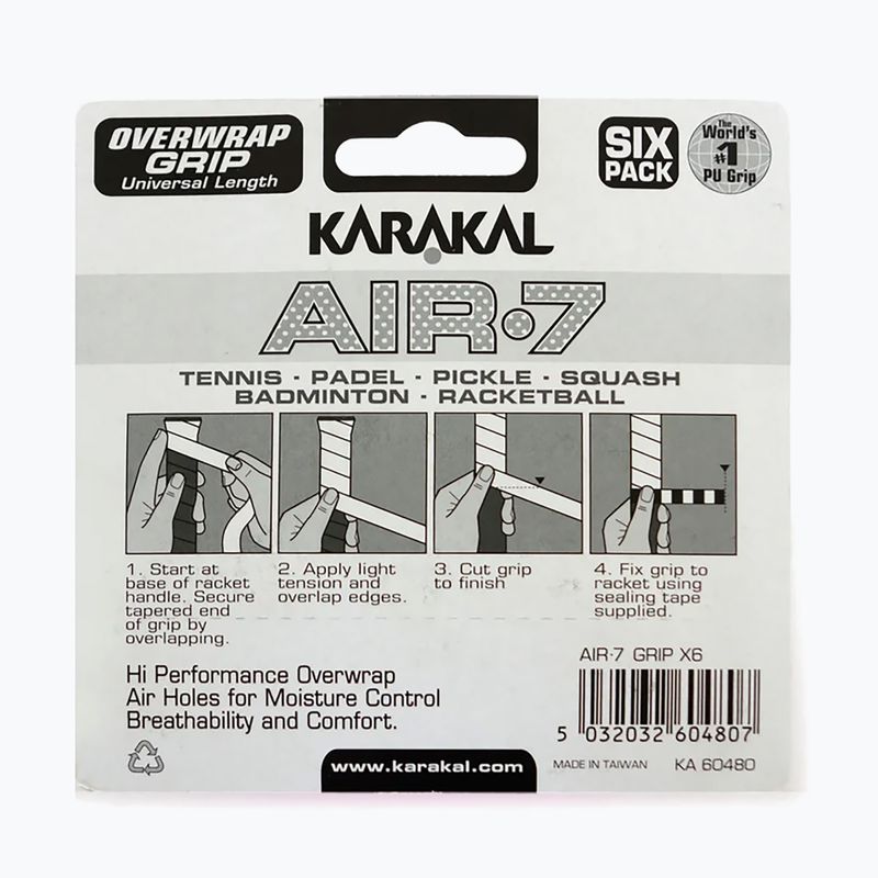 Грип за скуош Karakal Air 7 Overwrap Grip 6 pack blue 2
