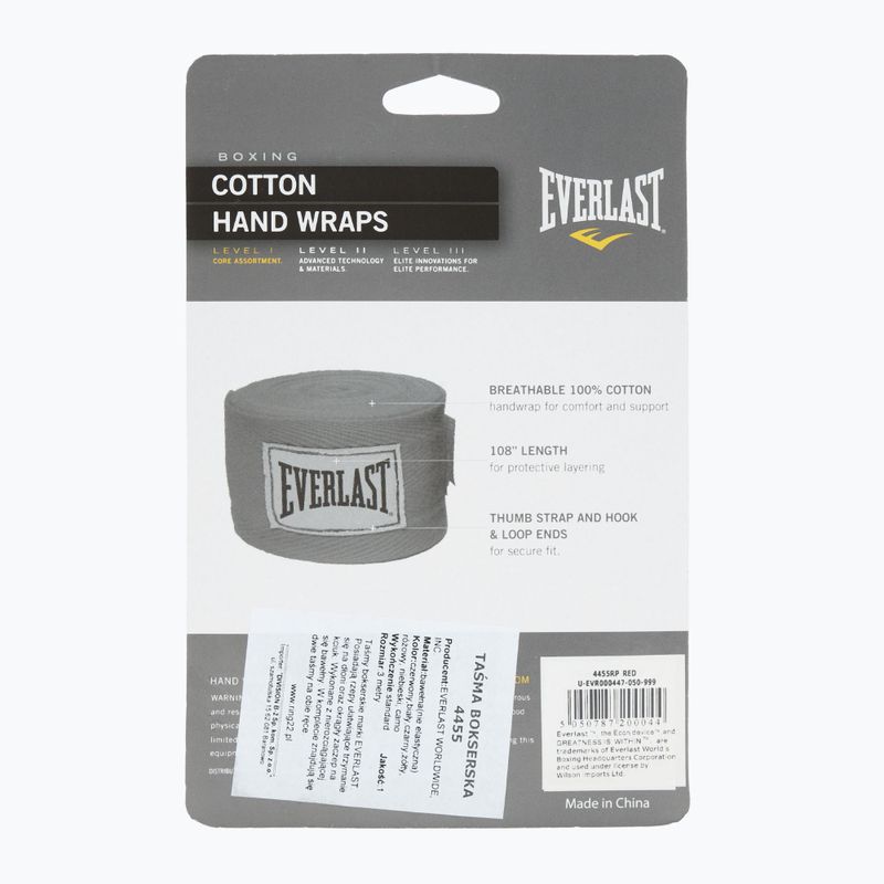 Боксови бандажи Everlast  275 cm red 2