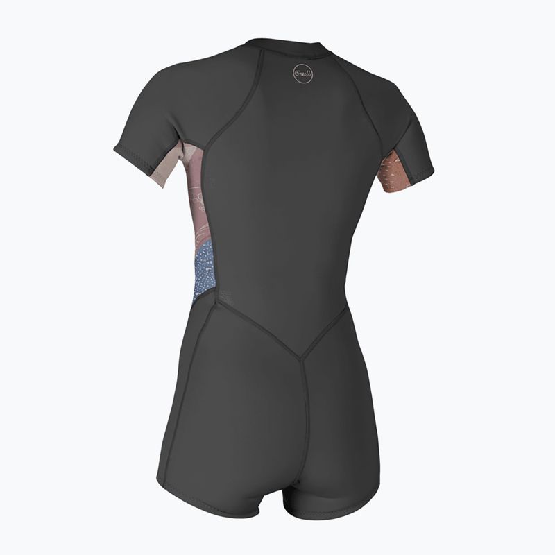 Дамски неопренов костюм за плуване O'Neill Bahia 2/1 Front Zip Spring graphite/desert bloom/drift blue 2