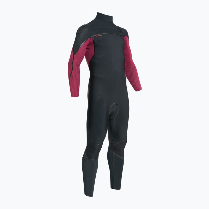 Мъжки бански O'Neill Hyperfreak Fire 4/3+ Chest Zip Full F95 Swim Foam Black-Red 5512