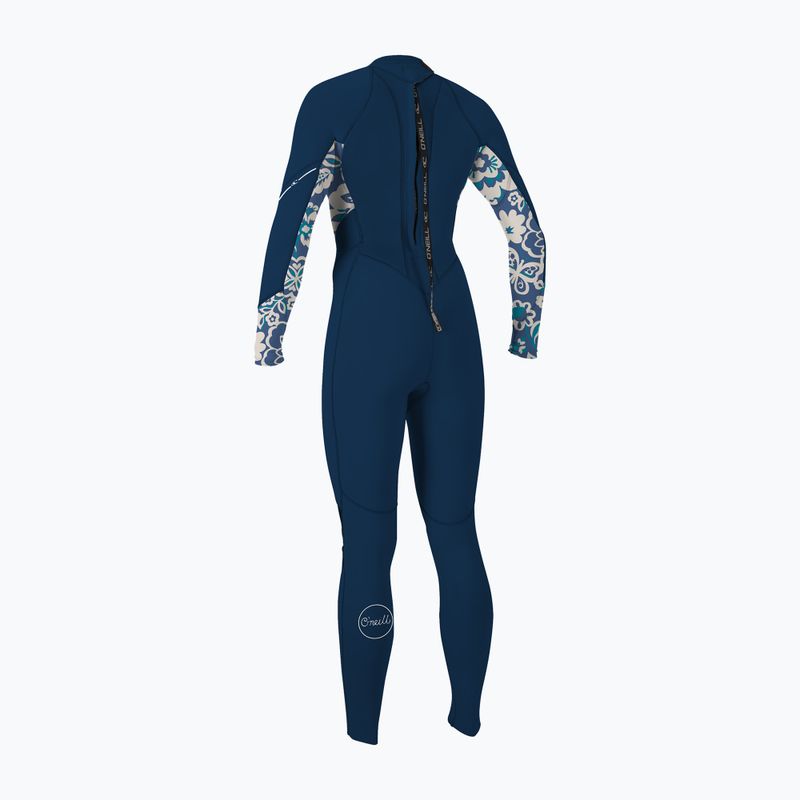 Дамски неопренов костюм за плуване O'Neill Bahia 3/2 Back Zip Full frnavy/crisflor/crisflor 2