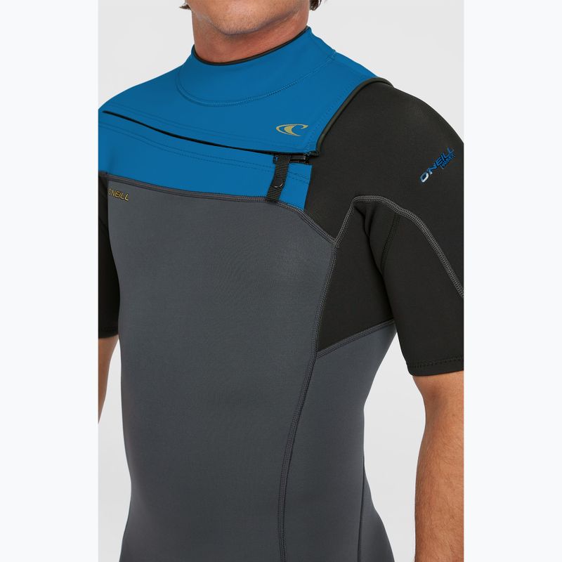Мъжки неопренов костюм за плуване O'Neill Hammer 2 mm Chest Zip SS Spring graphite/black/ocean 6