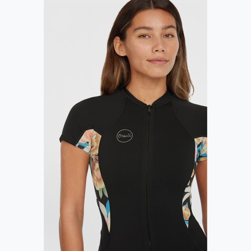 O'Neill Bahia 2/1 mm Front Zip Spring black/ micah floral/ black дамски скафандър 3