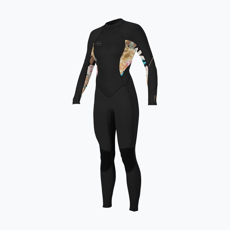 Дамски неопренов костюм O'Neill Bahia 3/2 Back Zip Full black/mikah floral/black
