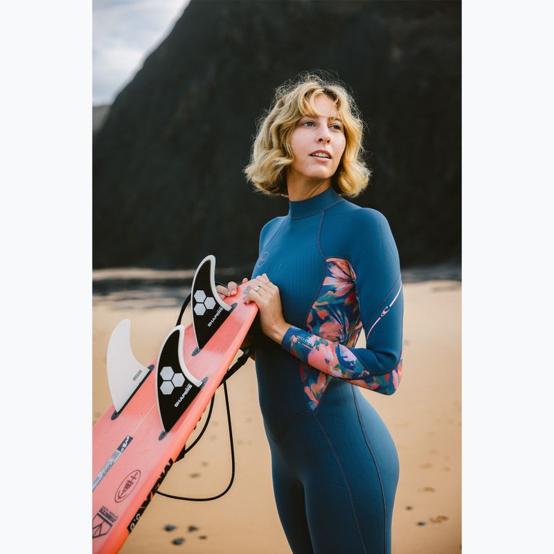 Дамска плувна пяна O'Neill Bahia 3/2 Back Zip Full copen blue/painted tropics/painted tropics 12