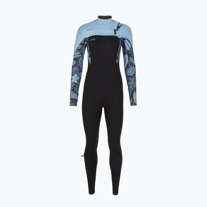 Дамски неопренов костюм за плуване O'Neill Epic 5/4 mm Chest Zip Full black/stormy palm/faded denim 2