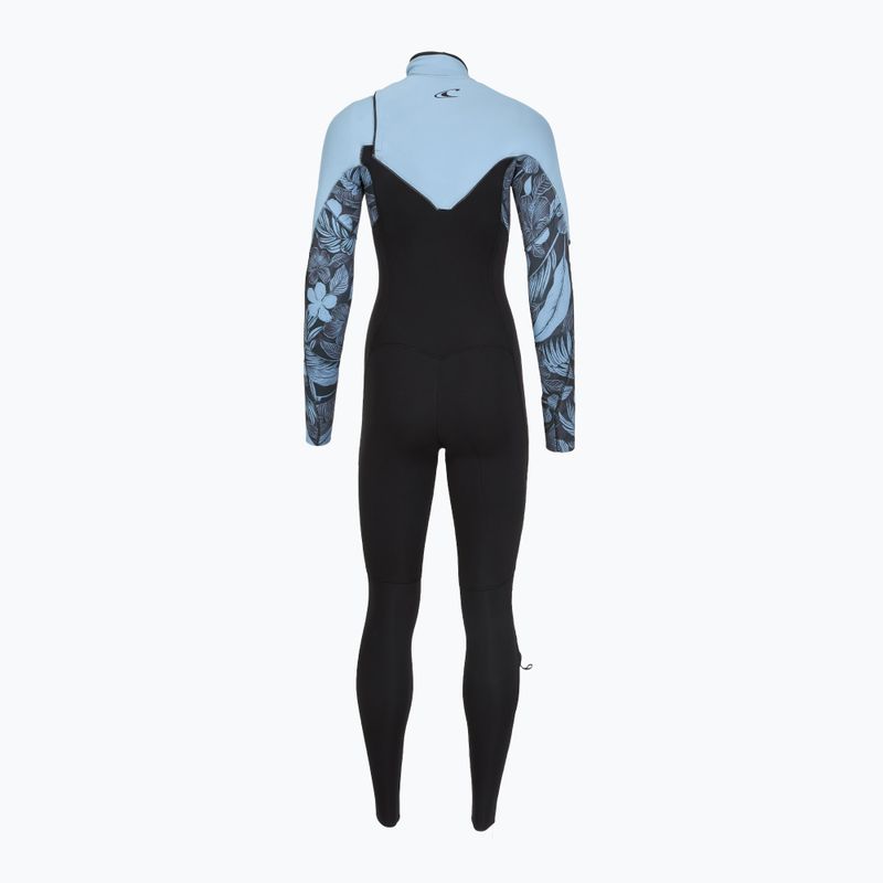 Дамски неопренов костюм за плуване O'Neill Epic 5/4 mm Chest Zip Full black/stormy palm/faded denim 3