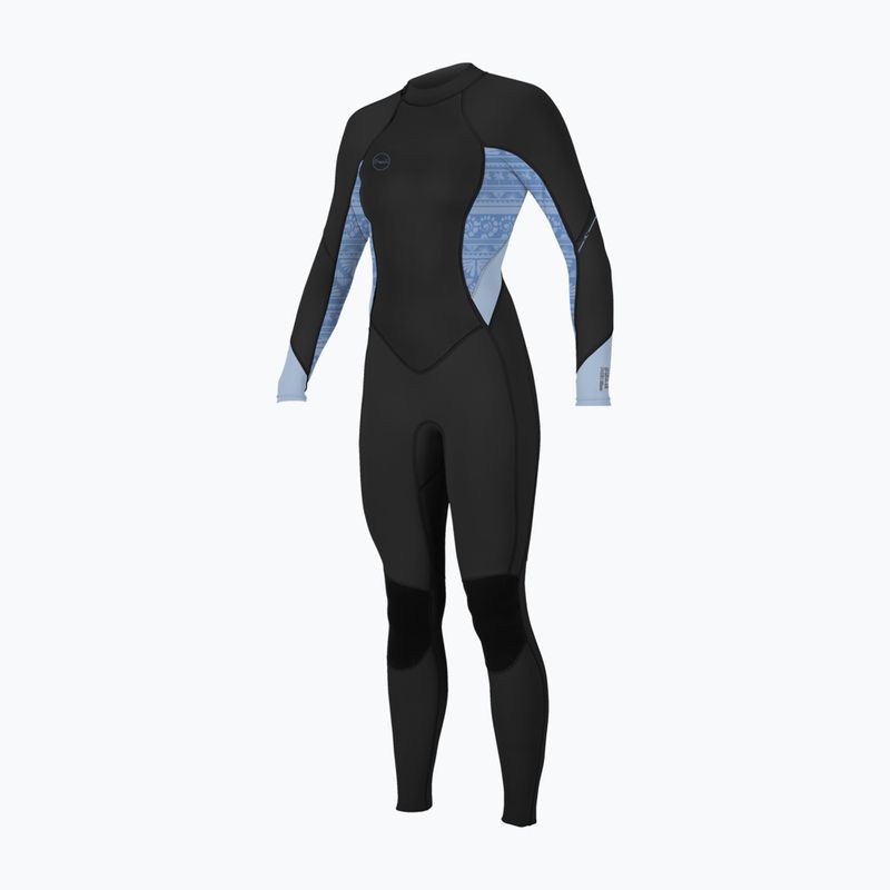 Дамски неопренов костюм за плуване O'Neill Bahia 3/2 Back Zip Full IQ5 black/surf abstract/chambray blue