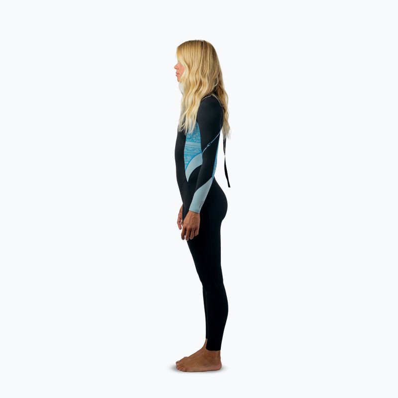 Дамски неопренов костюм за плуване O'Neill Bahia 3/2 Back Zip Full IQ5 black/surf abstract/chambray blue 5