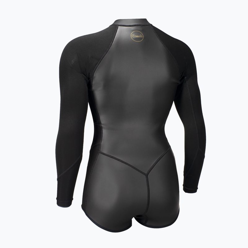 Дамски неопренов костюм за плуване O'Neill Bahia 2/1 mm Front Zip Short Spring glide black/black 2