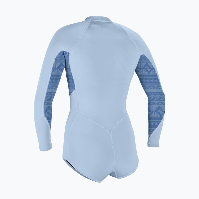 Дамски неопренов костюм за плуване O'Neill Bahia 2/1 mm Front Zip Short Spring chambray blue/surf abstract 2