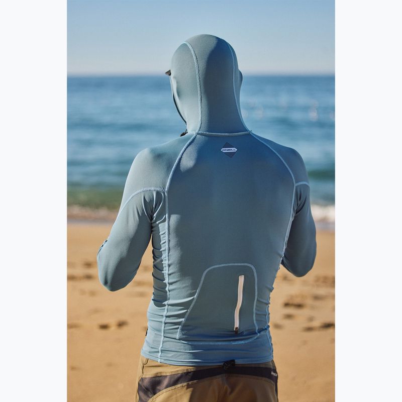Мъжка блуза с дълъг ръкав за плуване O'Neill Hyperfreak Skins Rash Guard Hooded blue fusion/blue fusion 5