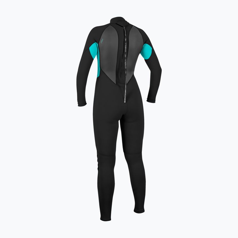 Дамски неопренов костюм за плуване  O'Neill Reactor-2 3/2 mm Back Zip Full black/light aqua 2