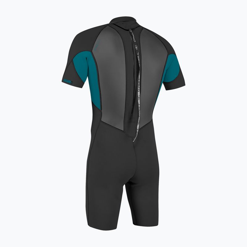 Детски неопренов костюм за плуване O'Neill Youth Reactor-2 2mm Back Zip SS Spring black/tide pool 2