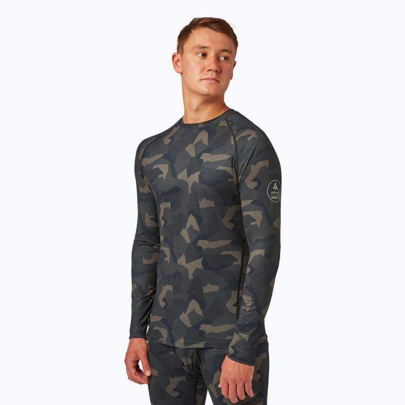 Мъжка термоактивна блуза Surfanic Bodyfit Limited Edition Crew Neck forest geo camo