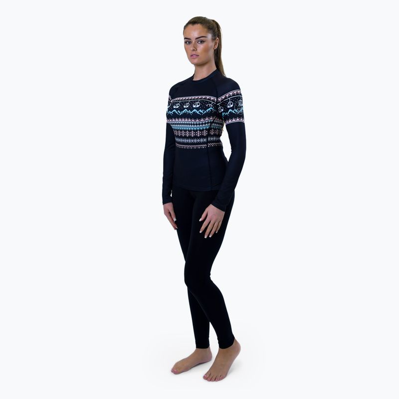 Дамски Surfanic Cozy Limited Edition Crew Neck термален дълъг ръкав черен fairisle 3