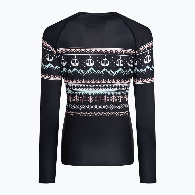 Дамски Surfanic Cozy Limited Edition Crew Neck термален дълъг ръкав черен fairisle 5