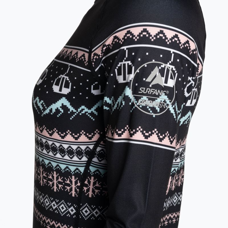 Дамски Surfanic Cozy Limited Edition Crew Neck термален дълъг ръкав черен fairisle 7