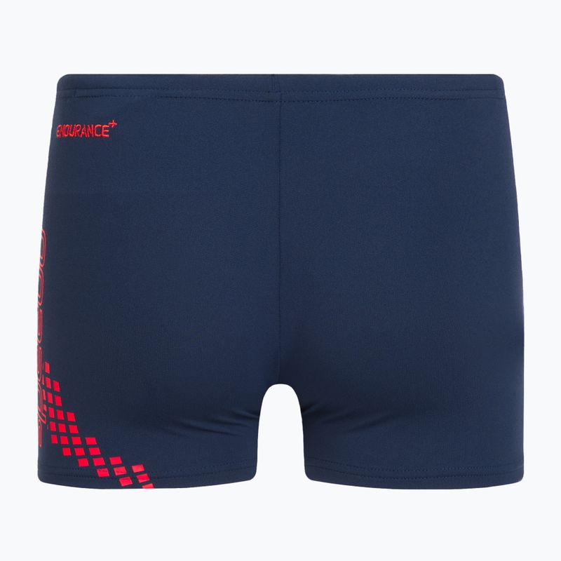 Speedo Essential Placement Allover Trunks сини/червени детски боксерки за плуване 2