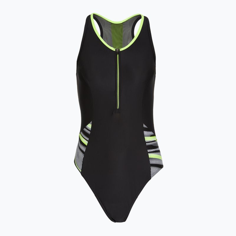 Speedo Reflect Wave черен/зелен дамски бански костюм от една част