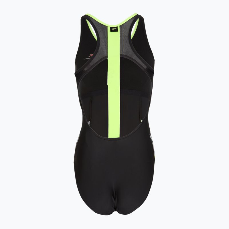 Speedo Reflect Wave черен/зелен дамски бански костюм от една част 2