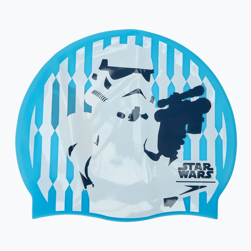 Шапка за плуване Speedo Slogan Print Star Wars Stormtrooper blue / white / grey