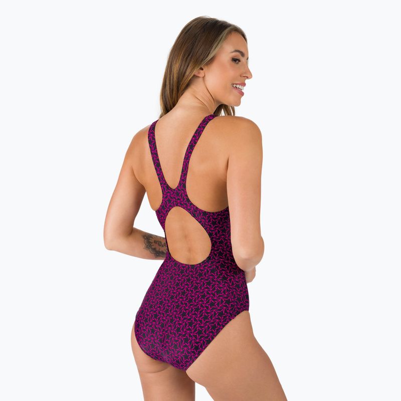 Speedo Boomstar Allover Muscleback дамски бански от една част черен/розов 68-12299B344 6
