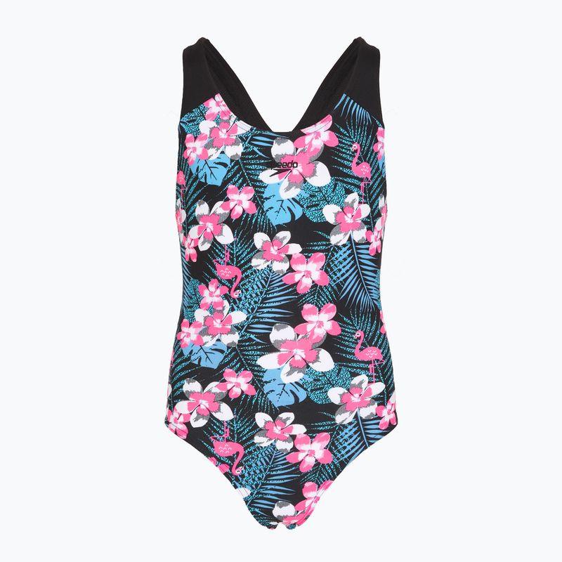 Speedo Allover Splashback син/розов детски бански от една част