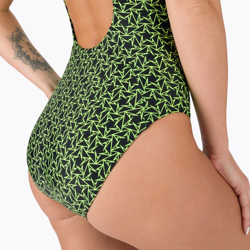 Speedo Boomstar Allover Muscleback дамски едноцветен бански костюм черен/жълт 68-12299A599 5