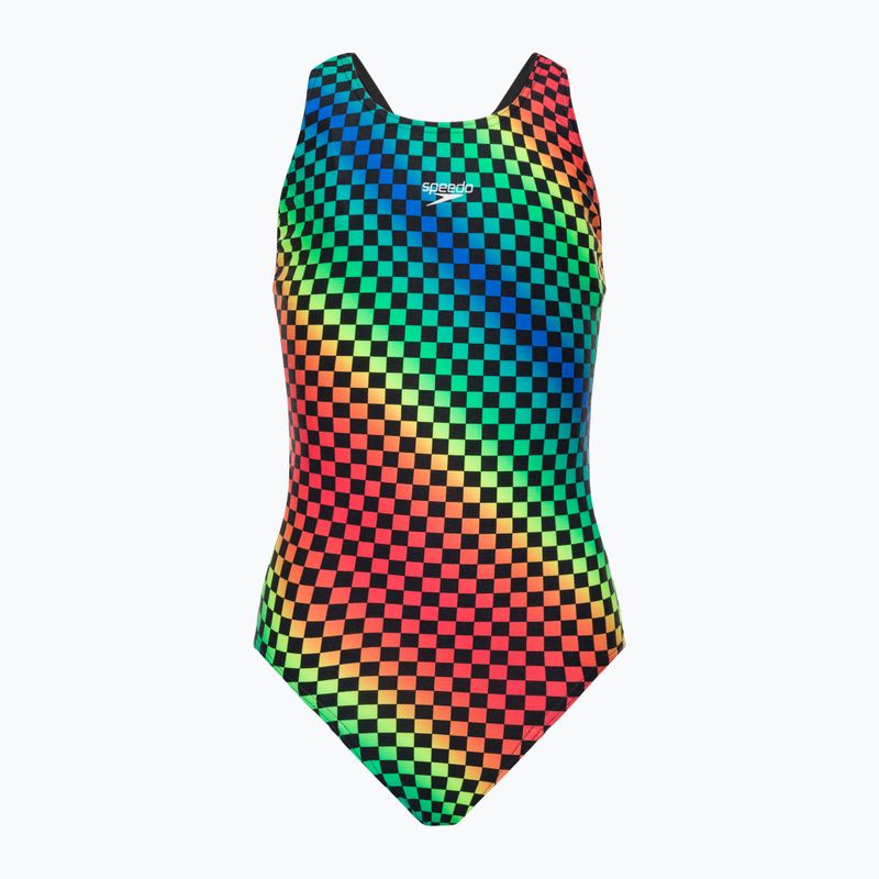Speedo Детски бански от една част Allover Leaderback цветен 68-12377F372
