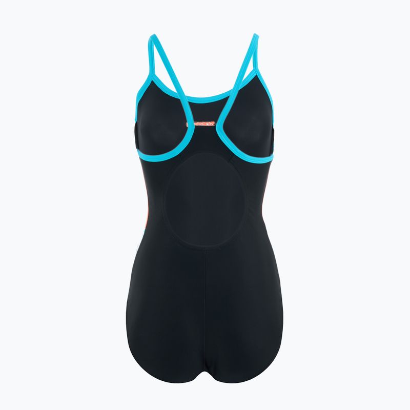 Дамски бански костюм от една част Speedo Dive Thinstrap Muscleback black / volcanic orange 2