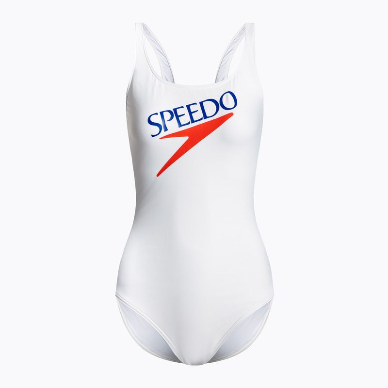 Дамски бански от една част Speedo Deep U-BK Hi Leg PT AF white 8-12369