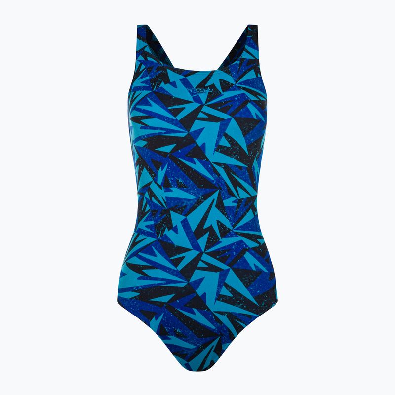 Speedo Hyperboom Allover Medalist дамски едноцветен бански костюм син 68-12199G719