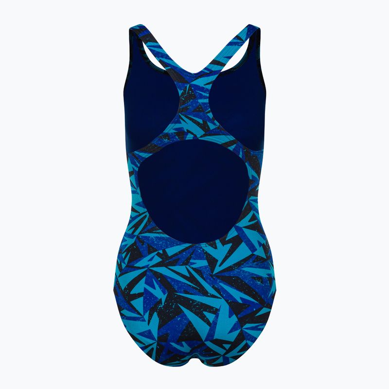 Speedo Hyperboom Allover Medalist дамски едноцветен бански костюм син 68-12199G719 2