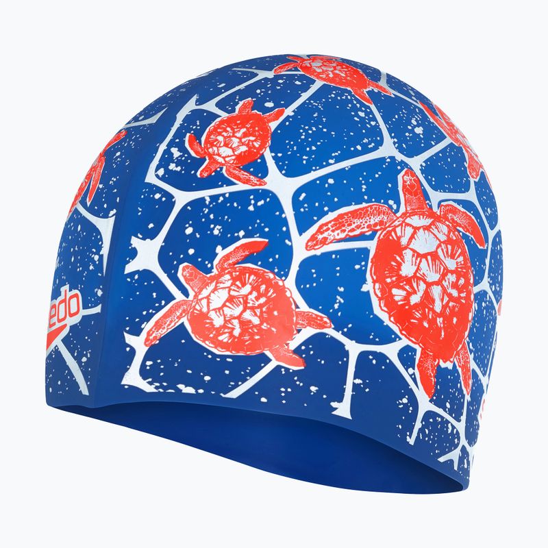 Детска шапка за плуване Speedo Slogan Print синя 68-08386 2