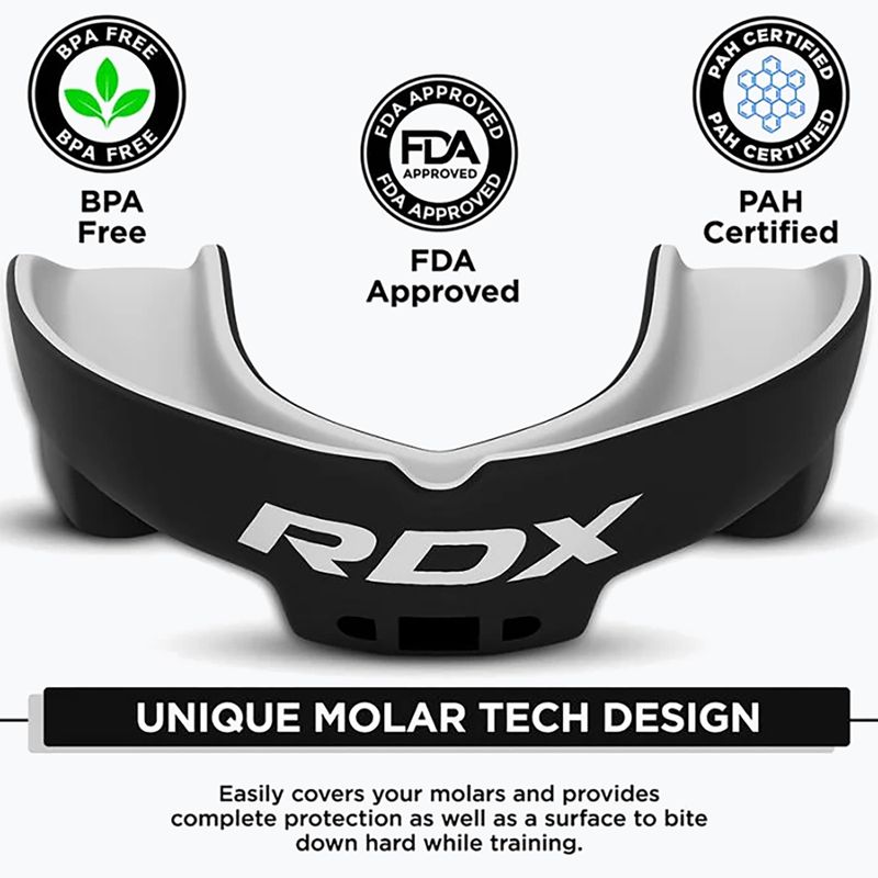 Детски протектор за челюст RDX Mouth Junior black/white 3