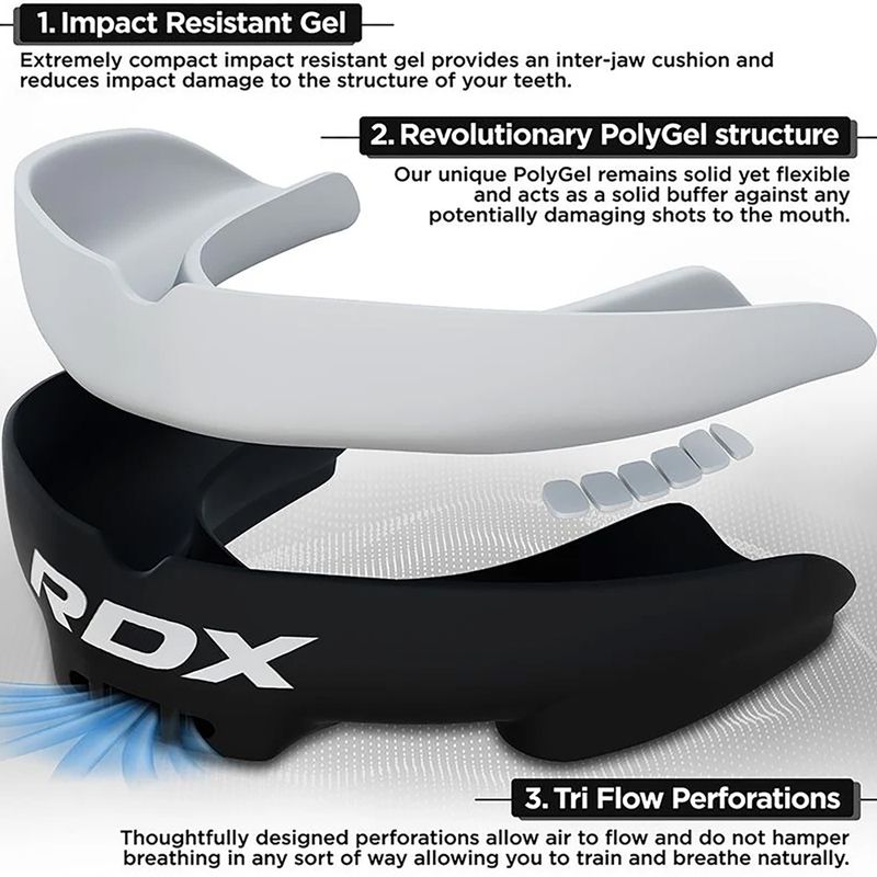 Протектор за челюст RDX Mouth black/white 2
