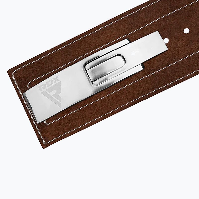 Колан за вдигане на тежести RDX Pro Liver Buckle Lth brown 3